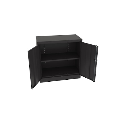 Unassembled Under-Counter Hgt Storage Cabinet, 36Wx18Dx36H, Black